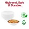 White with Silver Rim Organic Round Disposable Plastic Soup Bowls - 16 oz. (120 Bowls)